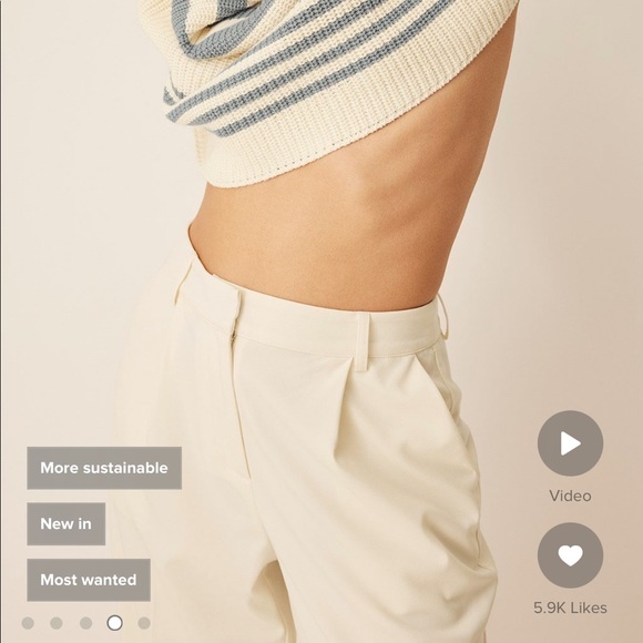 Na-Kd Claire rose collab offwhite trousers - Picture 6 of 9